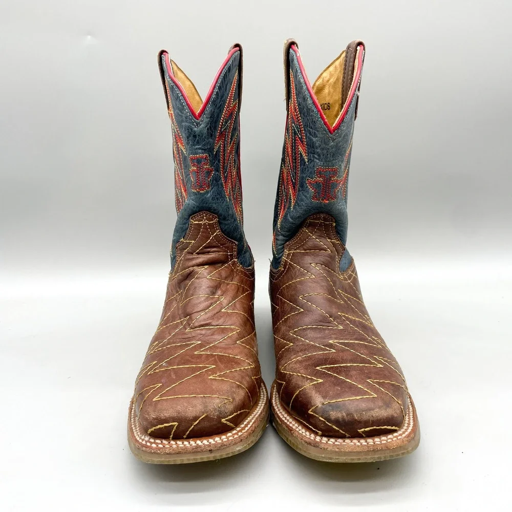 Tin Haul Kids 3 Lightning Fast Boys Western Cowboy Boots Brown Leather